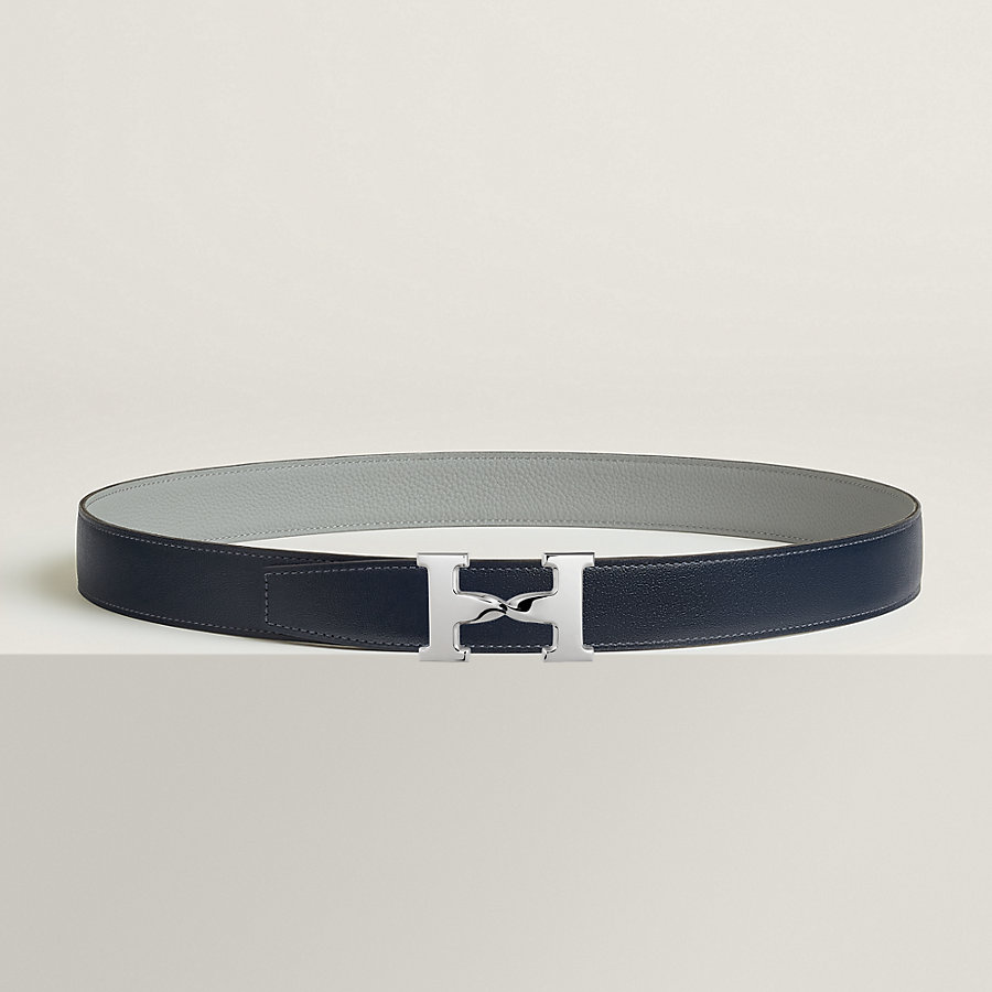 H Twist belt buckle & Reversible leather strap 32 mm