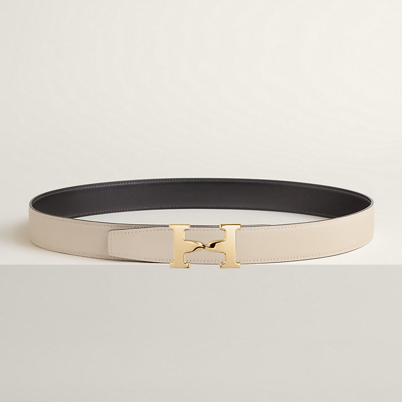 H Twist belt buckle & Reversible leather strap 32 mm
