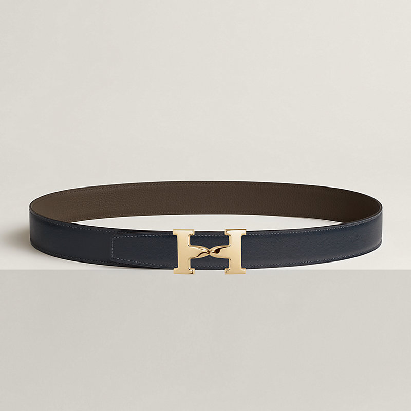 H Twist belt buckle & Reversible leather strap 32 mm