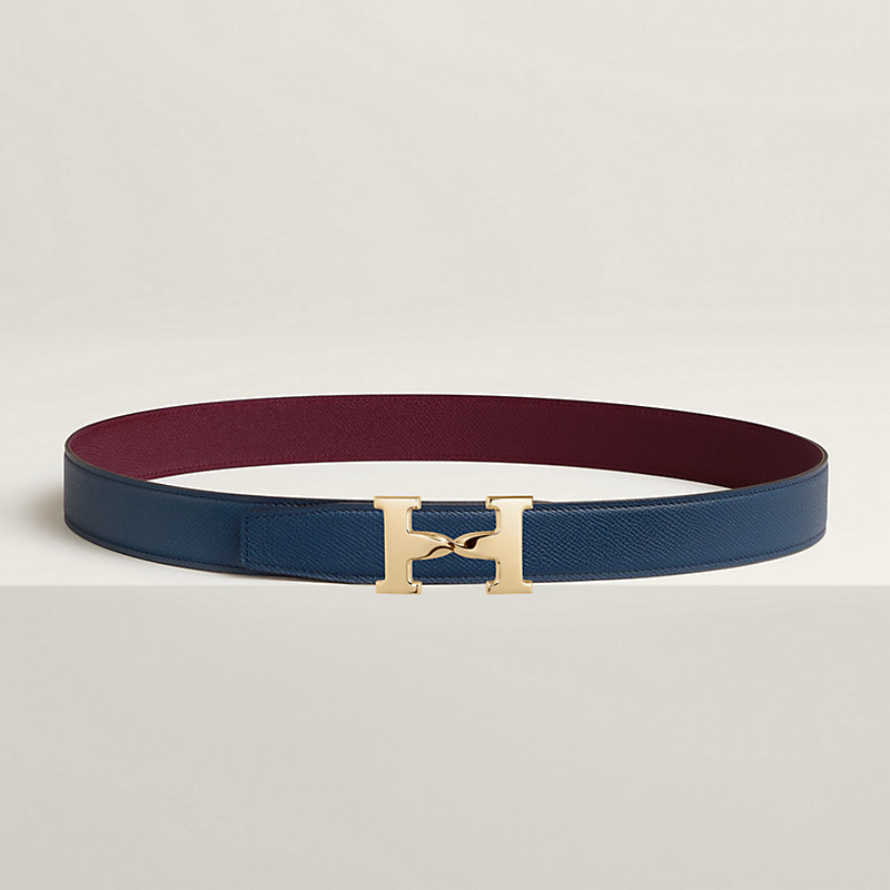 H Twist belt buckle & Reversible leather strap 32 mm