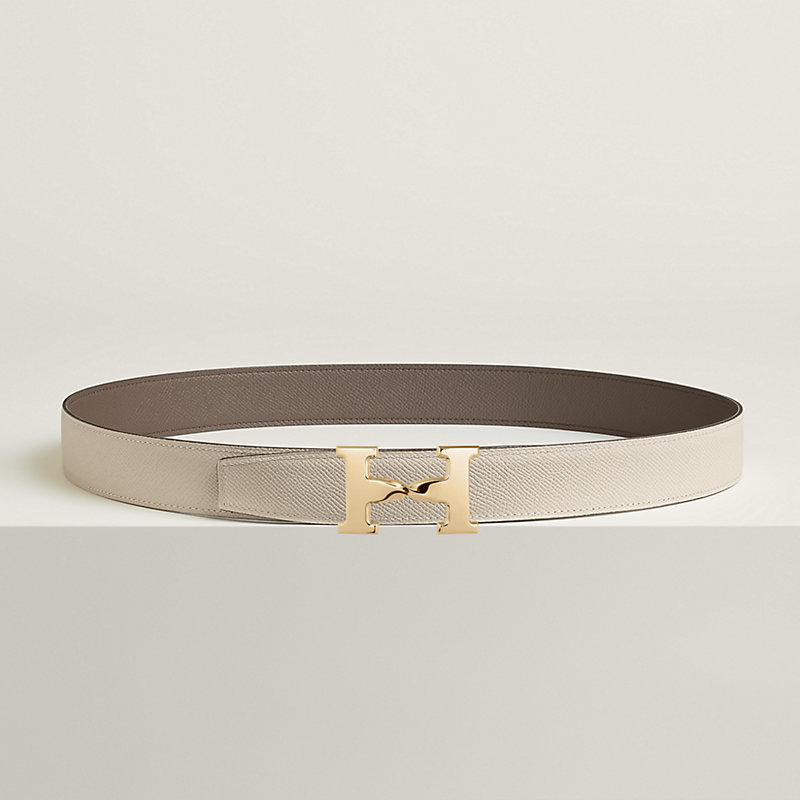 H Twist belt buckle & Reversible leather strap 32 mm