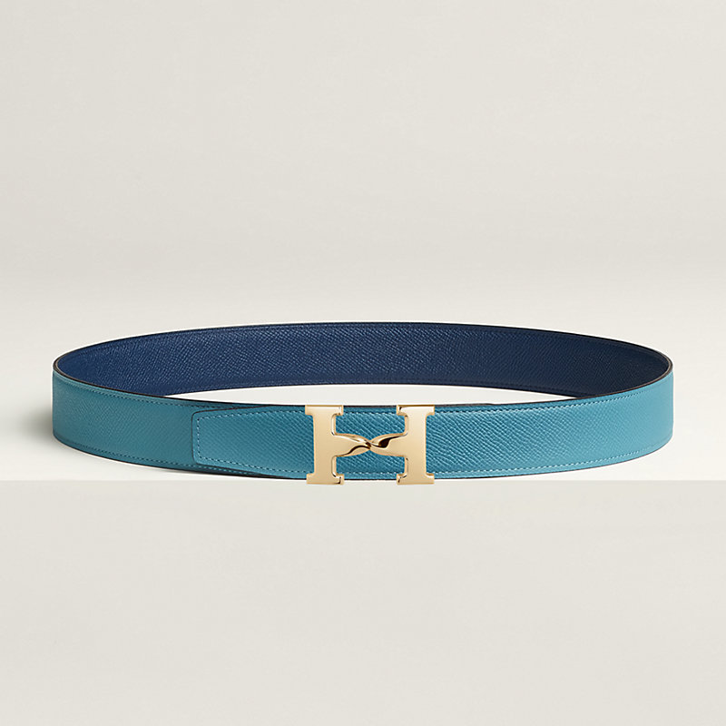 H Twist belt buckle & Reversible leather strap 32 mm