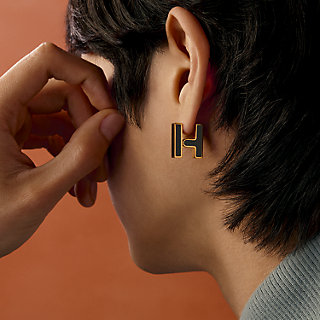 Habascule single earring - Black | Hermès Mainland China