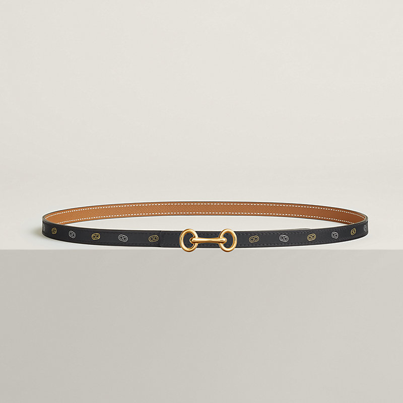 Heritage belt buckle & Hermès sur Mer reversible leather strap 13 mm