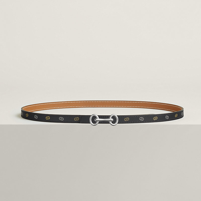 Heritage belt buckle & Hermès sur Mer reversible leather strap 13 mm