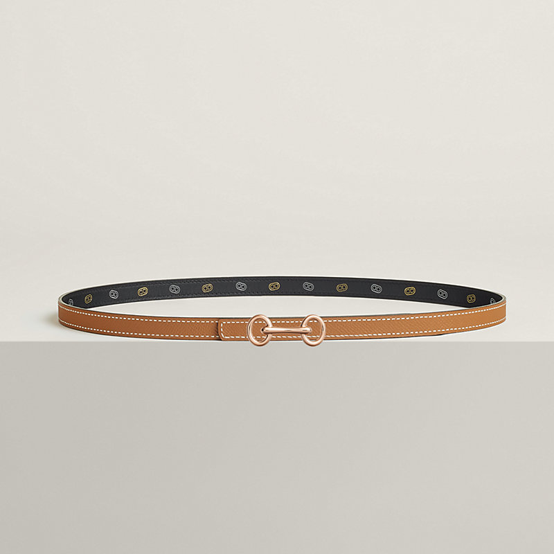 Heritage belt buckle & Hermès sur Mer reversible leather strap 13 mm