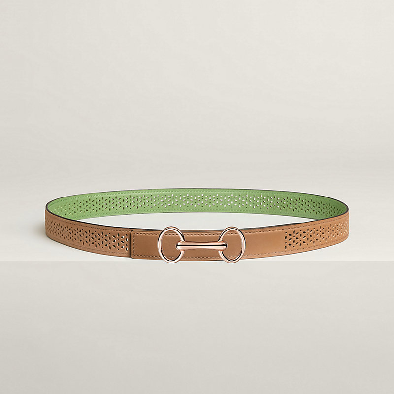 Heritage belt buckle & Reversible leather strap 24 mm | Hermès