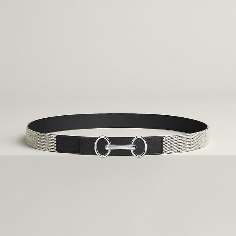 Heritage belt buckle & Toile H Plume leather strap 24&nbsp;mm