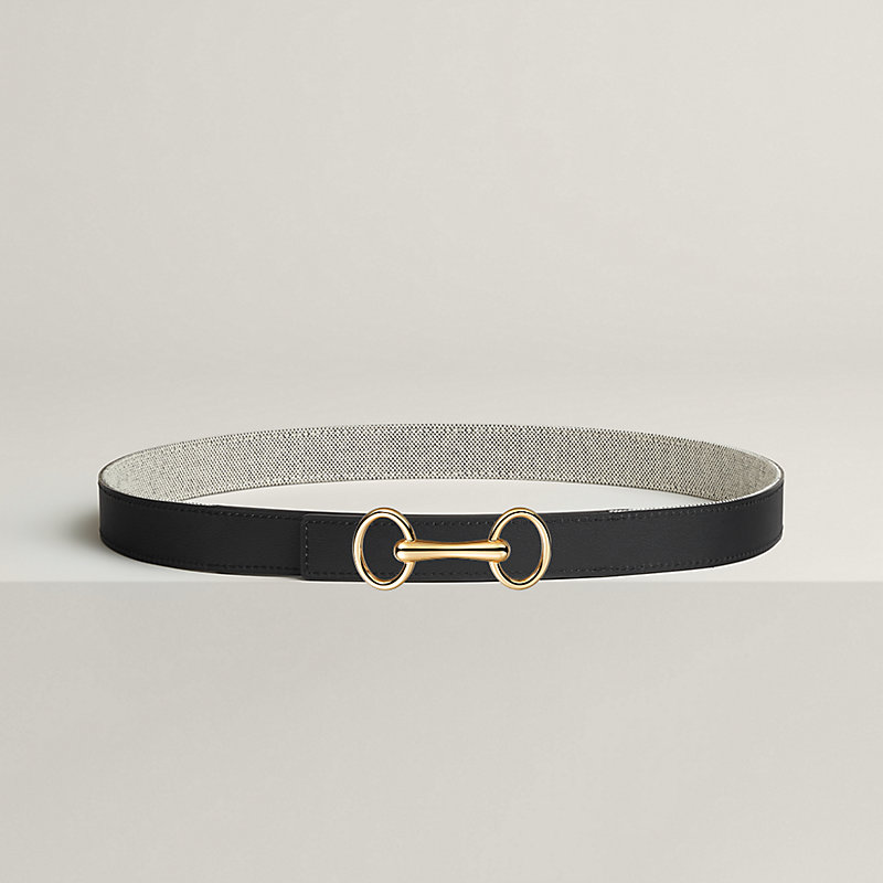 Heritage belt buckle & Toile H Plume leather strap 24&nbsp;mm