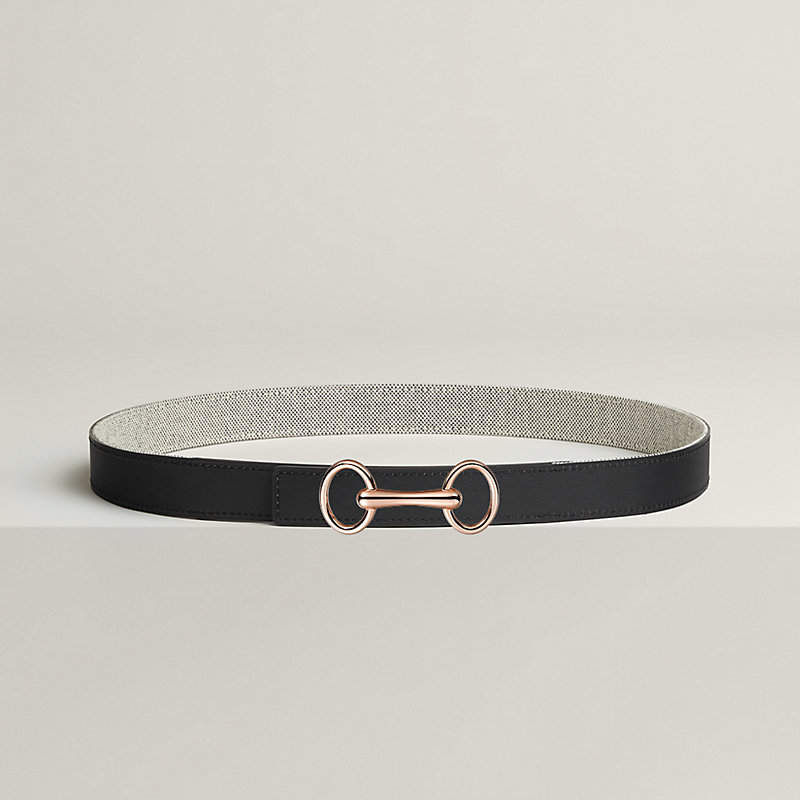 Heritage belt buckle & Toile H Plume leather strap 24&nbsp;mm