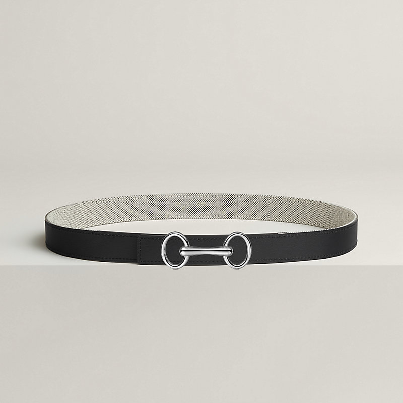 Heritage belt buckle & Toile H Plume leather strap 24&nbsp;mm