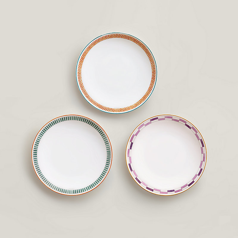 Hermès en Contrepoint set of 3 dessert plates
