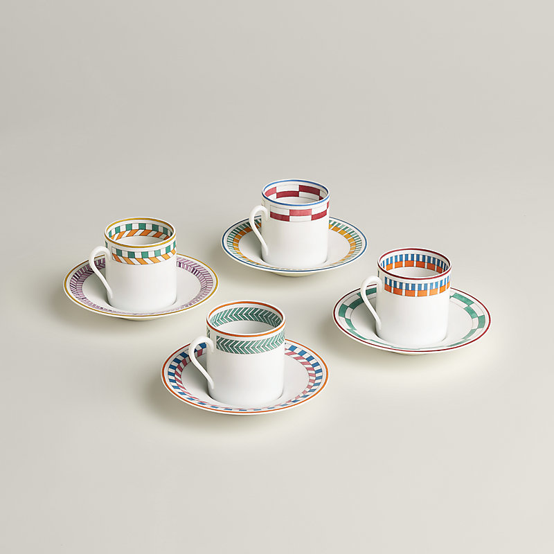 Hermès en Contrepoint set of 4 coffee cups and saucers, View: , view 3 of 3