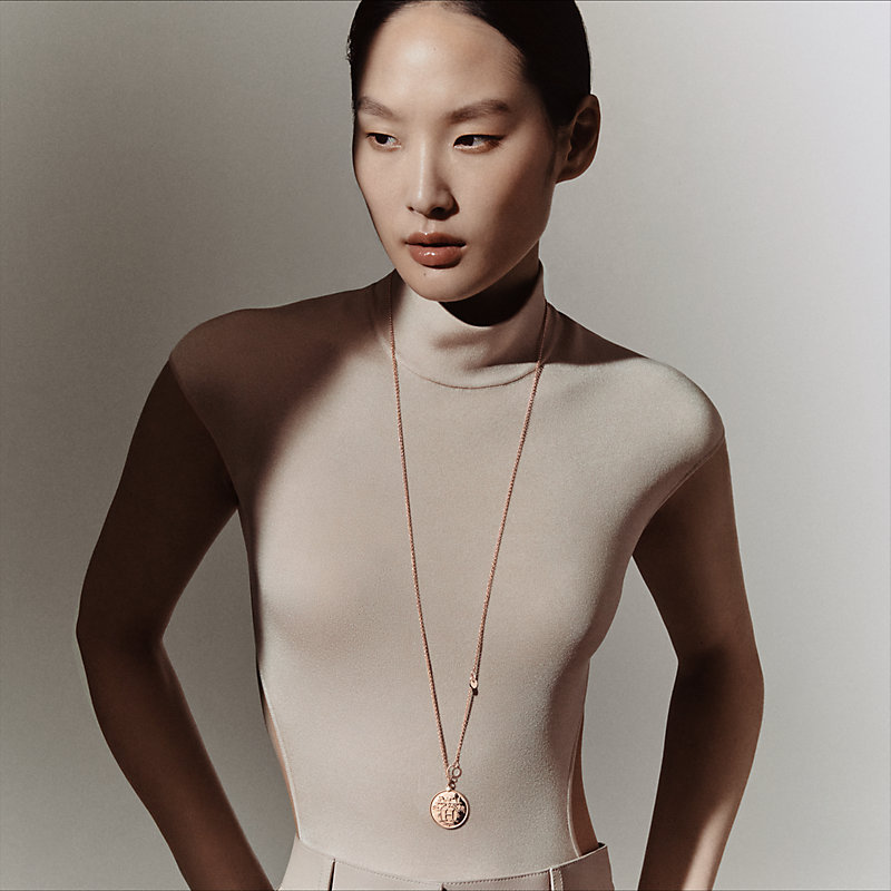 Hermès Ex-Libris long necklace, medium model