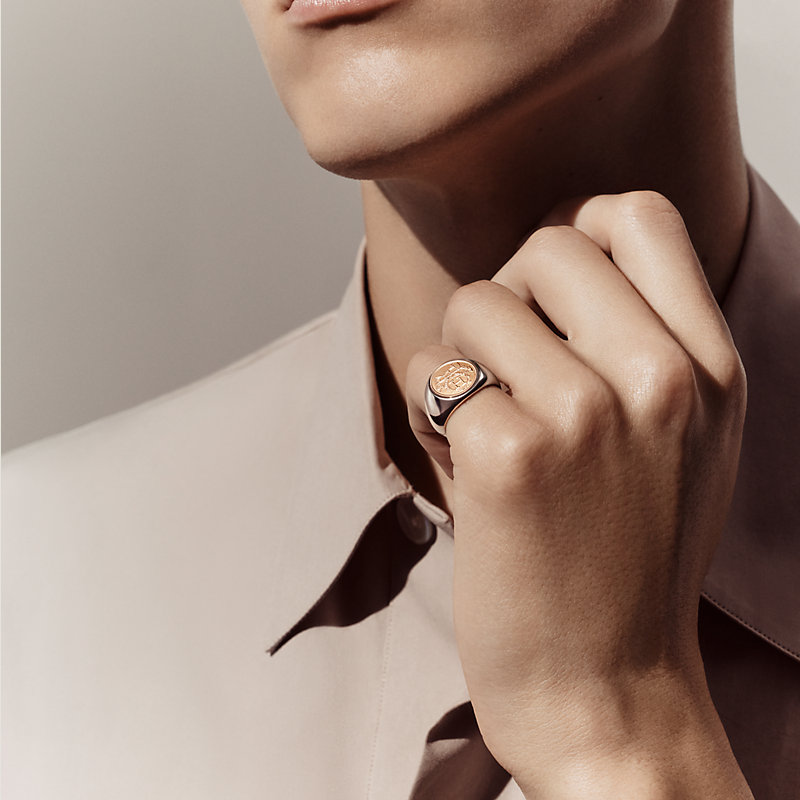 Hermès Ex-Libris图章戒指，小号
