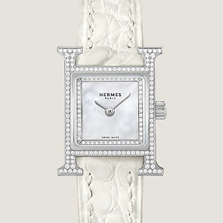 【HERMES 】アワーHウォッチミニモデル21 mm シルバーホワイト Heure H watch, Mini model, 21 mm | Hermès Mainland China