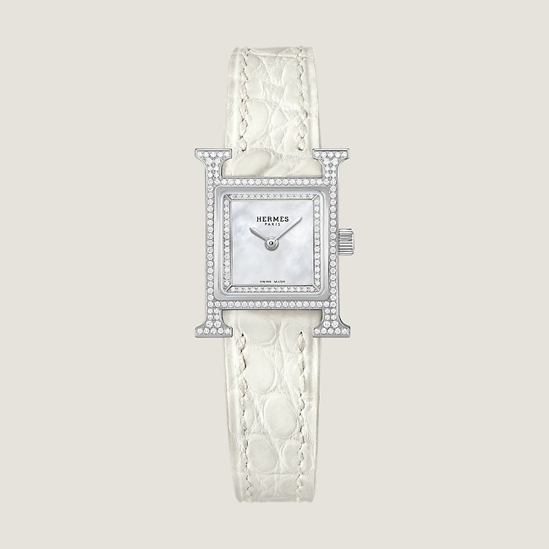 Hermes white clearance watch