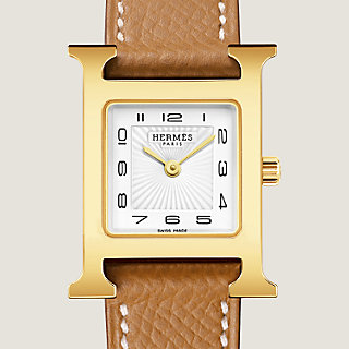 HERMES 腕時計 アワーH ウォッチ スモールモデル25 mm ブラウン