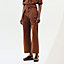View: Worn, High-waisted chino pants