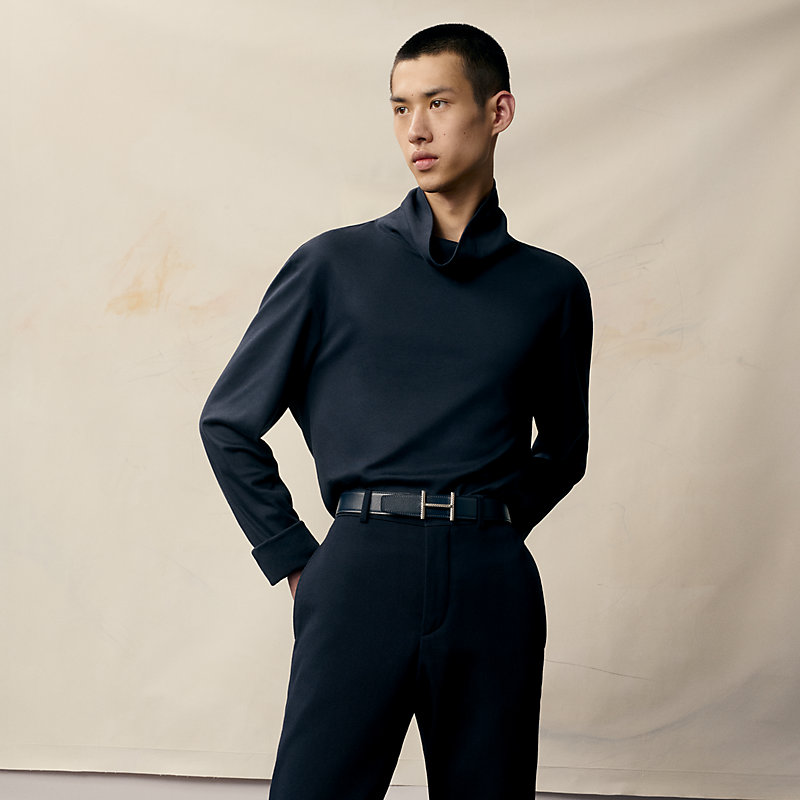 Hisseo belt buckle & Contrast reversible leather strap 32&nbsp;mm