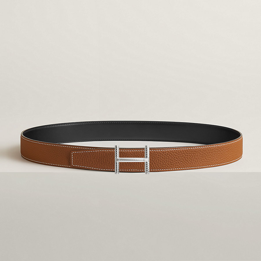 Hisseo belt buckle & Reversible leather strap 32 mm