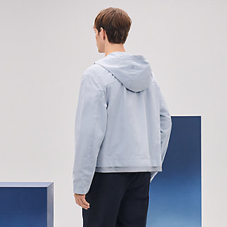 Hooded jacket with leather details | Hermès Mainland China