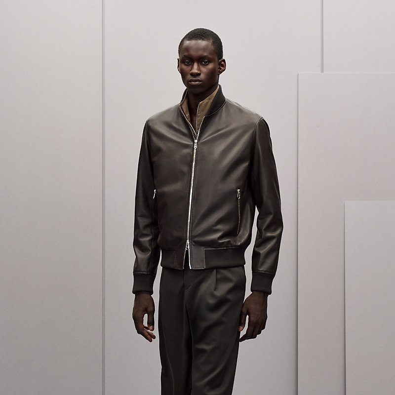 Hooded rib-trim jacket