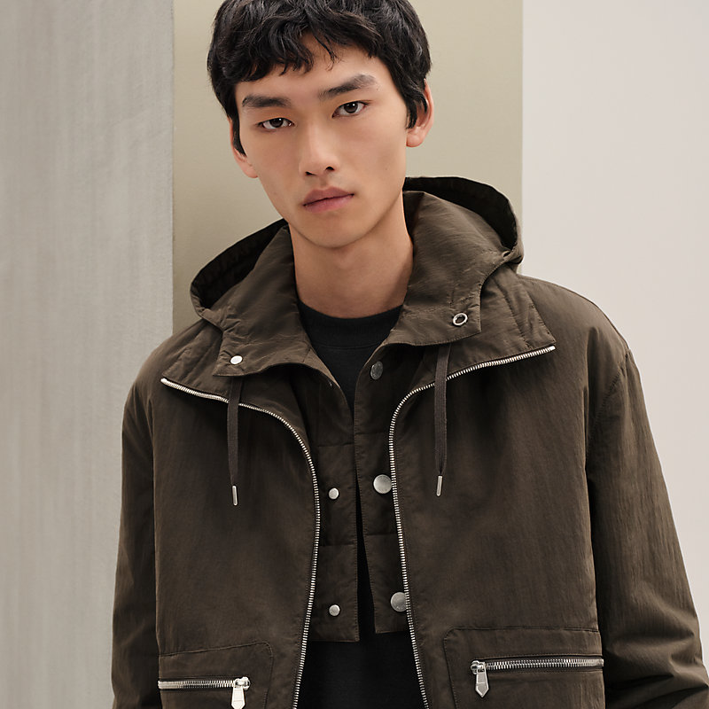Jacket with removable hood