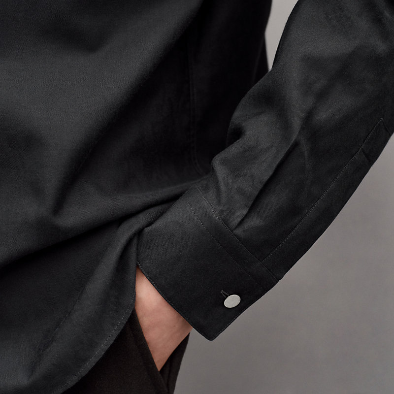 "Jacquard optique chaine" straight cut shirt with Paolo collar, View: , view 5 of 6