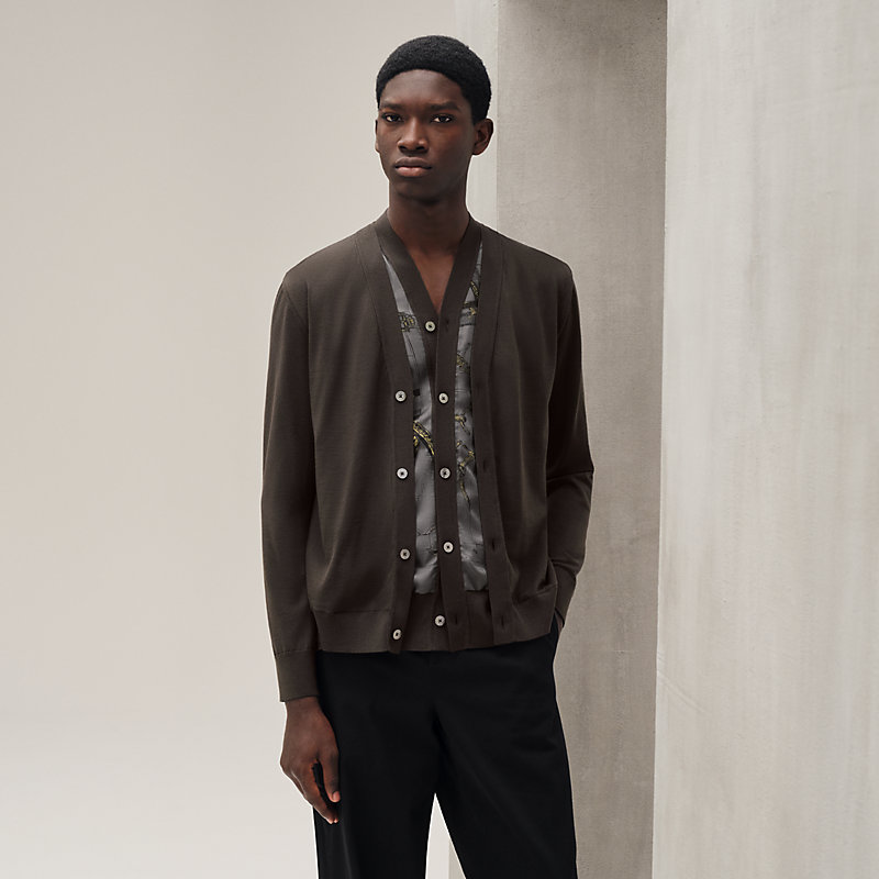 "Jeu dessus de soie" buttoned cardigan