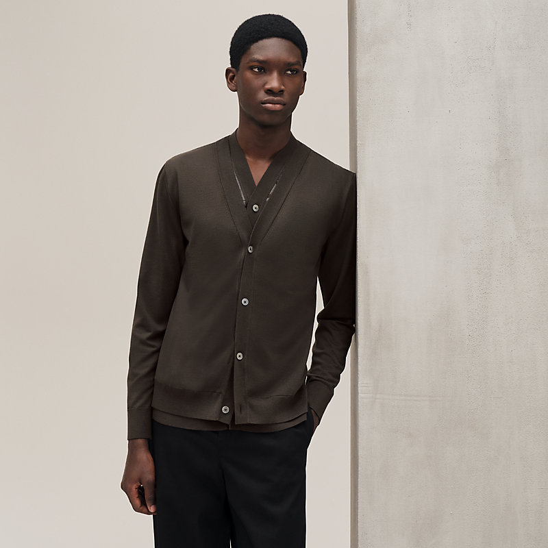 "Jeu dessus de soie" buttoned cardigan