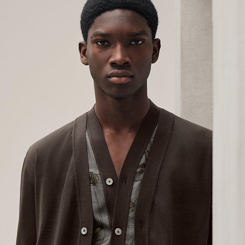 "Jeu dessus de soie" buttoned cardigan