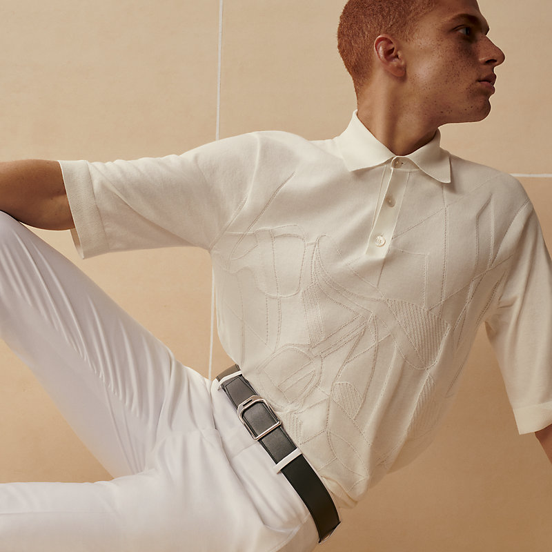 Jockey belt buckle & Coaching reversible leather strap 38&nbsp;mm