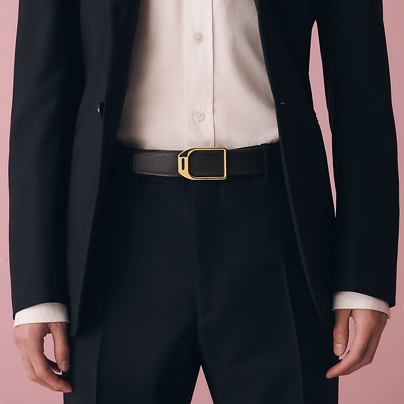 Jockey belt buckle & Reversible leather strap 32&nbsp;mm