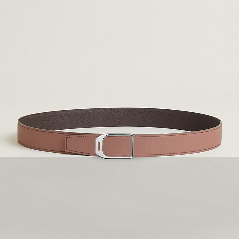 Jockey belt buckle & Reversible leather strap 32 mm