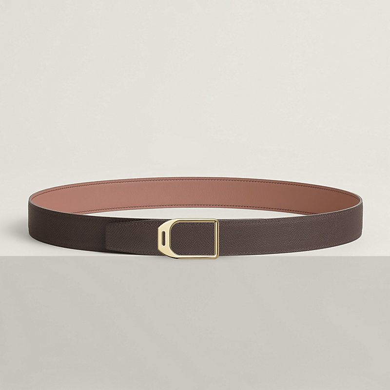 Jockey belt buckle & Reversible leather strap 32 mm