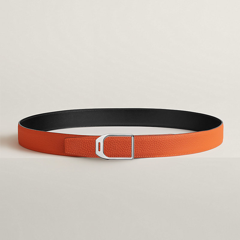 Jockey belt buckle & Reversible leather strap 32 mm