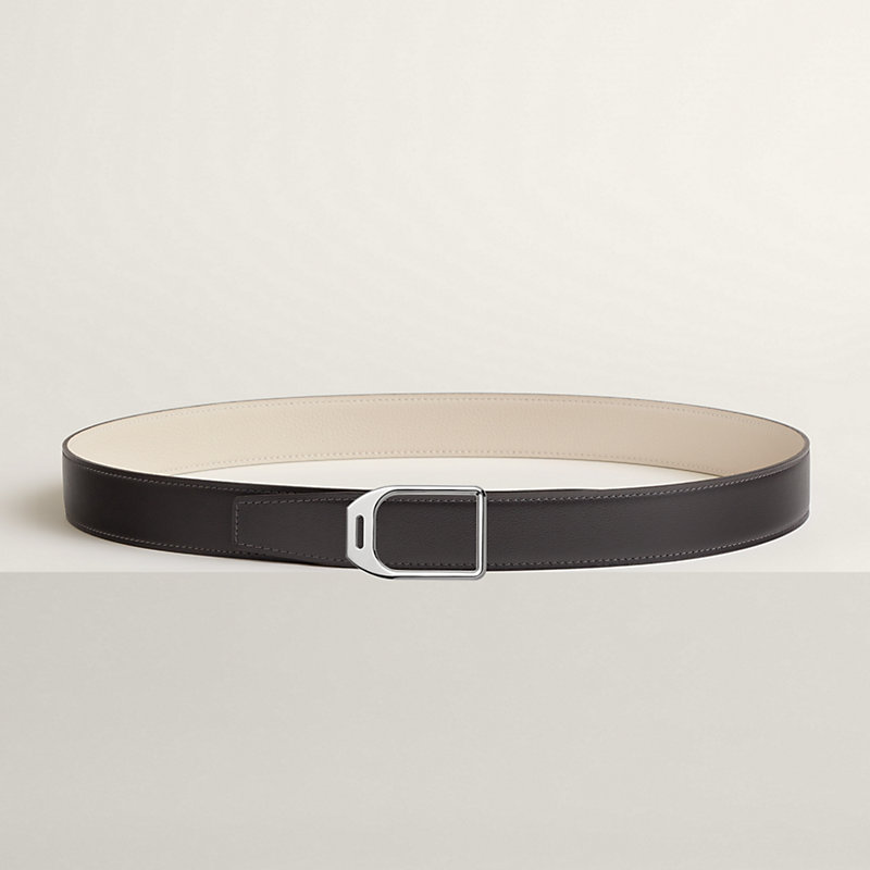 Jockey belt buckle & Reversible leather strap 32 mm