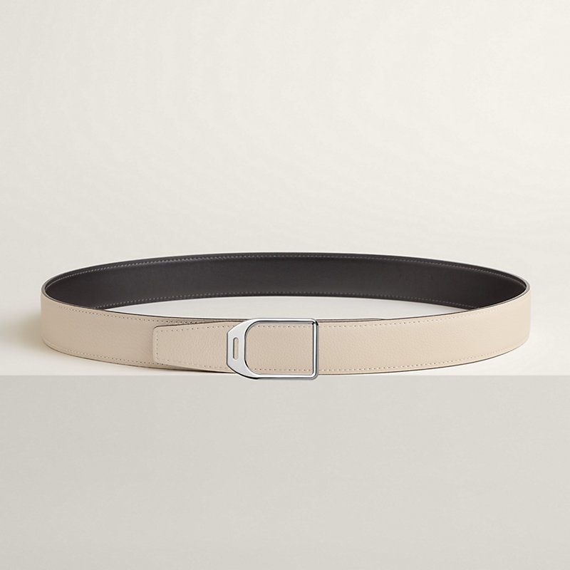 Jockey belt buckle & Reversible leather strap 32 mm