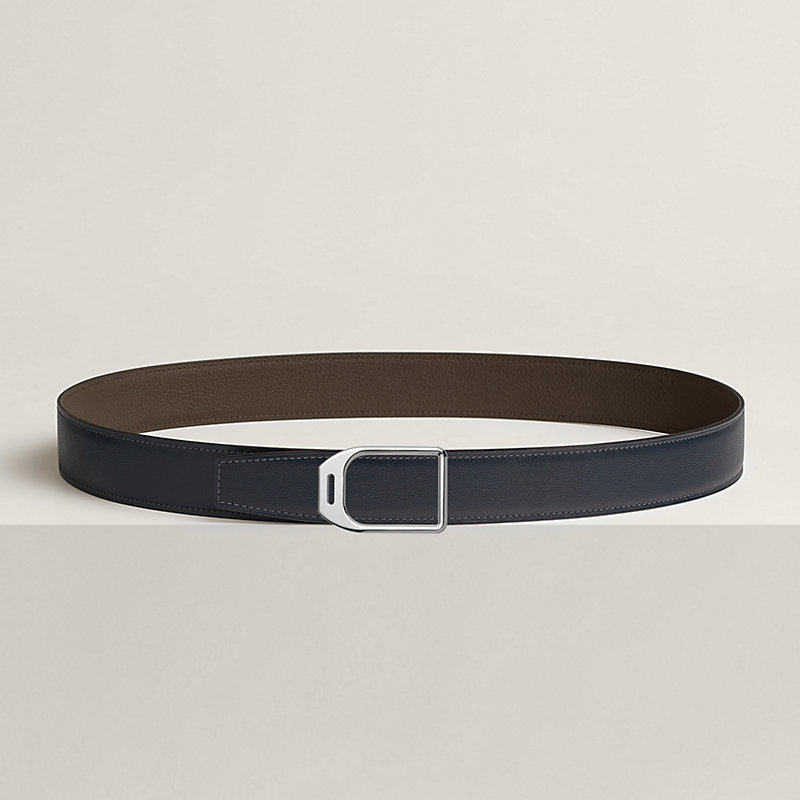 Jockey belt buckle & Reversible leather strap 32 mm