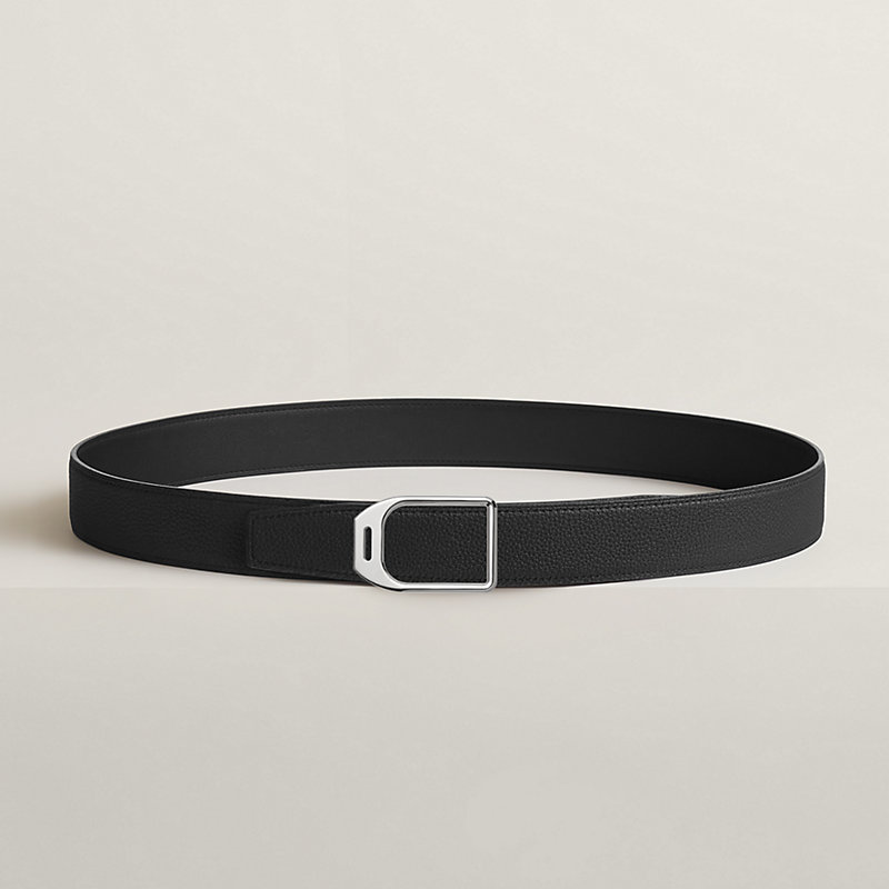 Jockey belt buckle & Reversible leather strap 32 mm