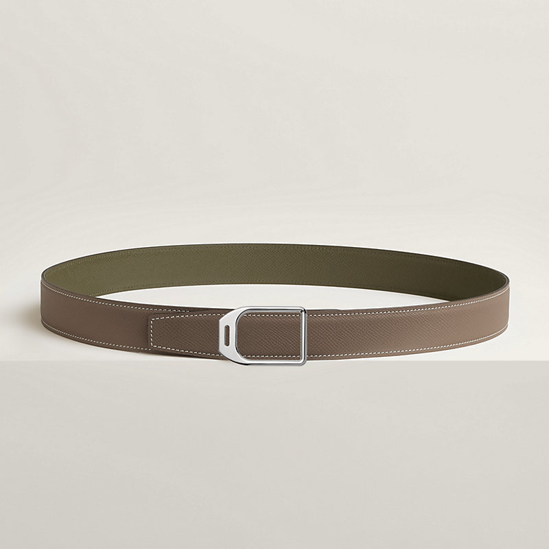 Jockey belt buckle & Reversible leather strap 32 mm