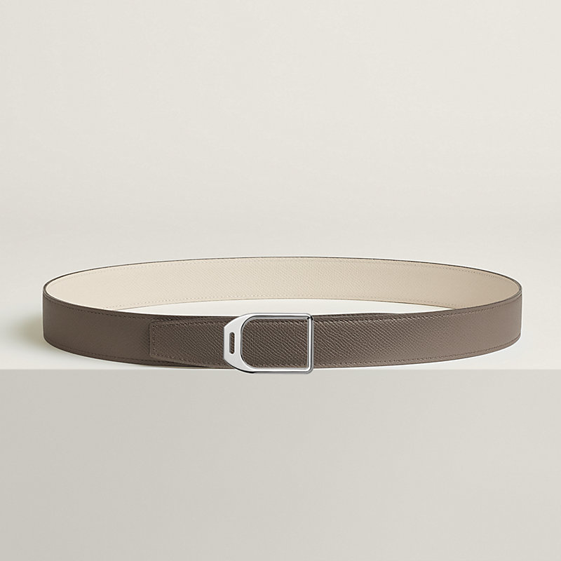 Jockey belt buckle & Reversible leather strap 32 mm