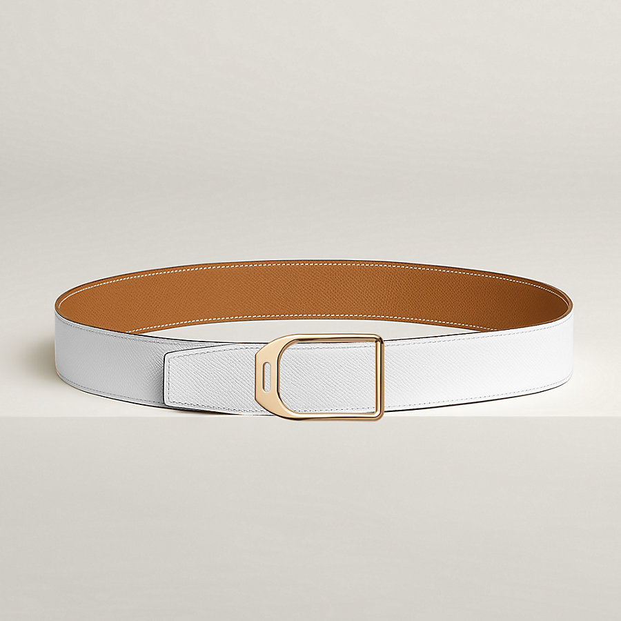 Jockey belt buckle & Reversible leather strap 38 mm