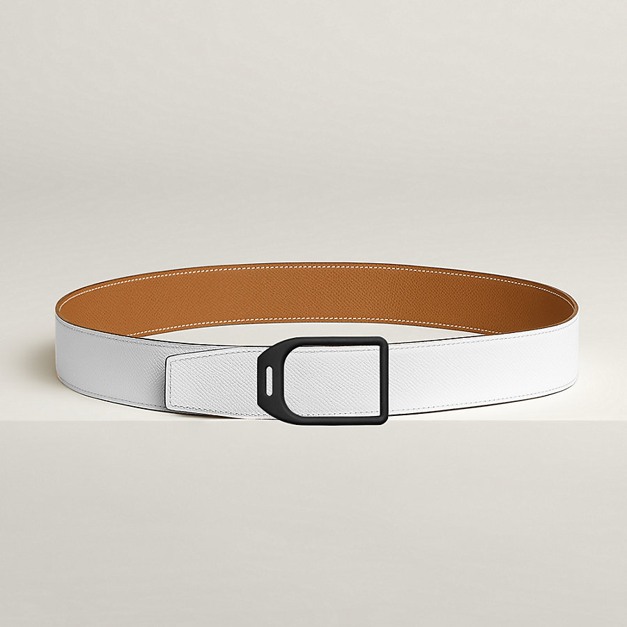 Jockey belt buckle & Reversible leather strap 38 mm