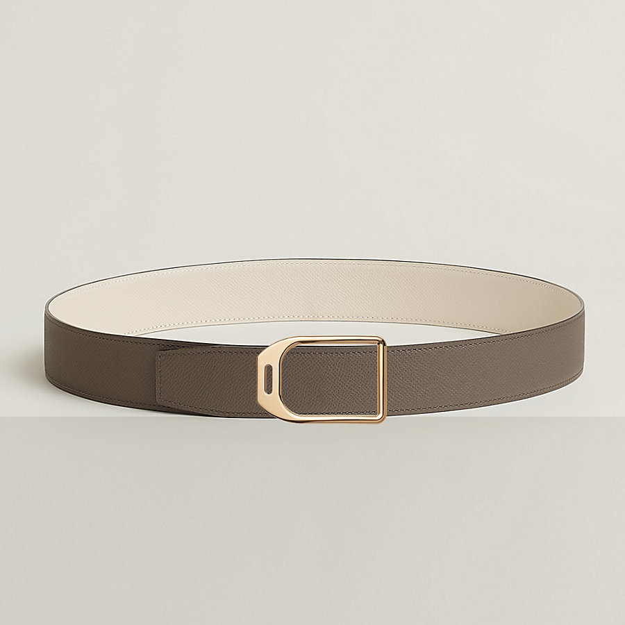 Jockey belt buckle & Reversible leather strap 38 mm