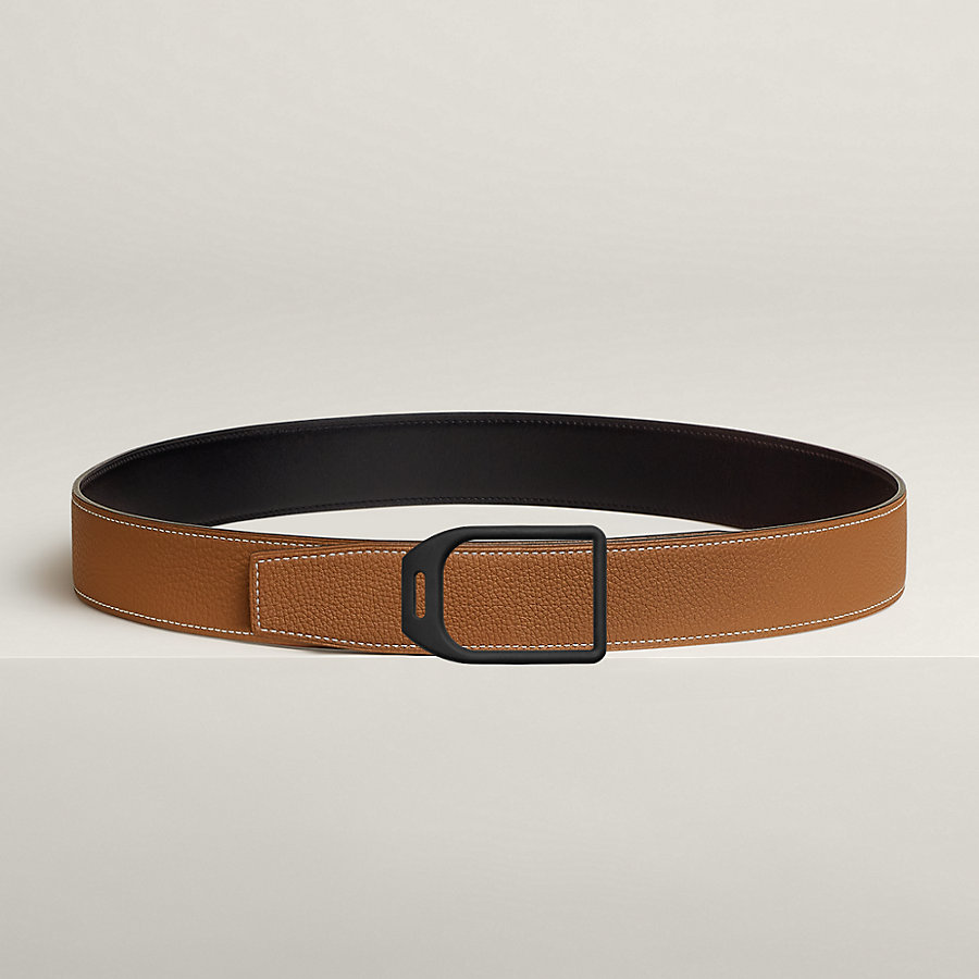 Jockey belt buckle & Reversible leather strap 38 mm