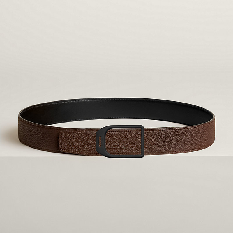 Jockey belt buckle & Reversible leather strap 38 mm