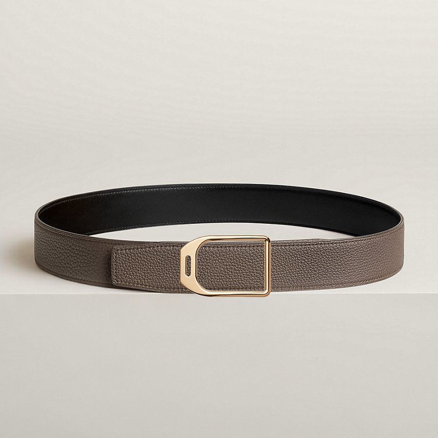 Jockey belt buckle & Reversible leather strap 38 mm