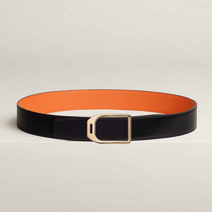 Jockey belt buckle & Reversible leather strap 38 mm